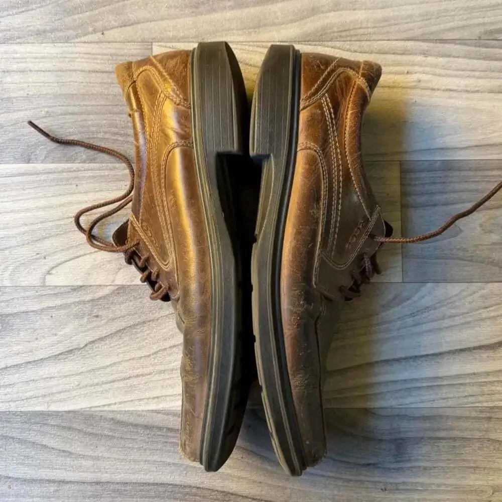 Ecco Brown Leather Oxford Dress Shoes